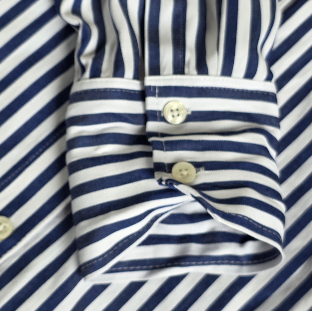 Zara Blue & White Striped Button-Down Shirt - Women - Picture 4 of 4